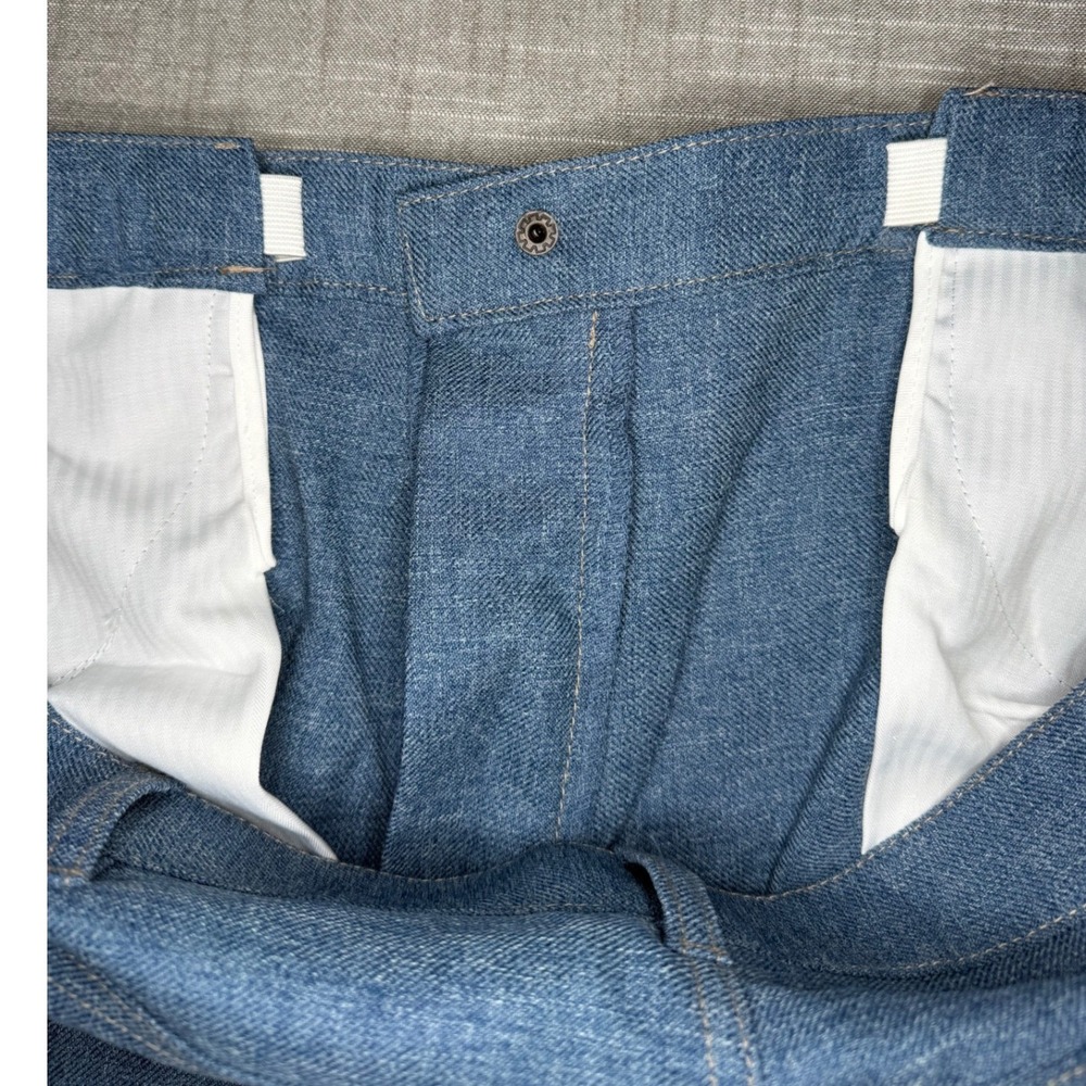 Haband Fit-Forever Mens Blue Polyester Twill Straight Leg Pants W40 L29 DISCO - Picture 9 of 11